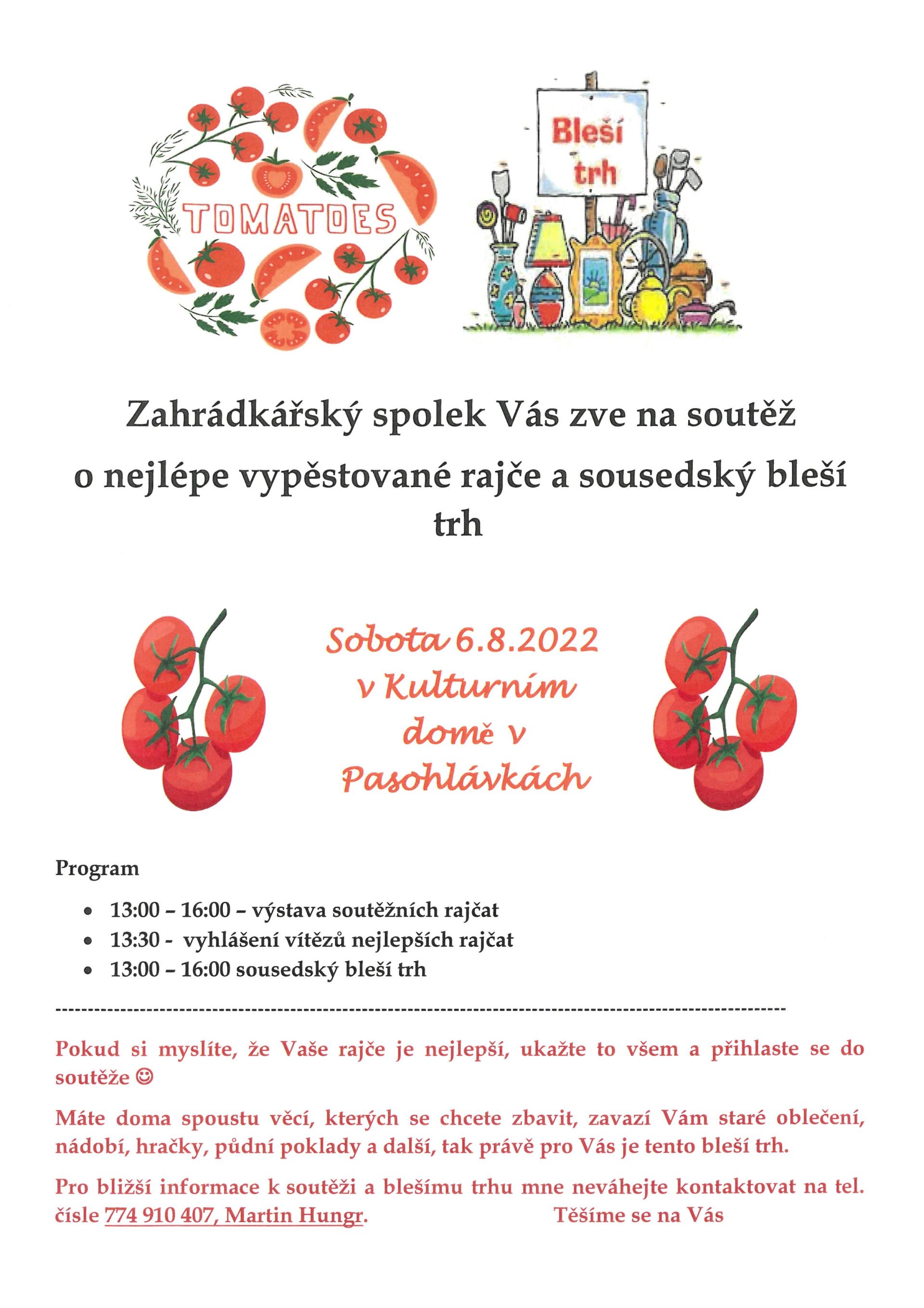 Soutěž o nejlépe vypěstované rajče a sousedský bleší trh