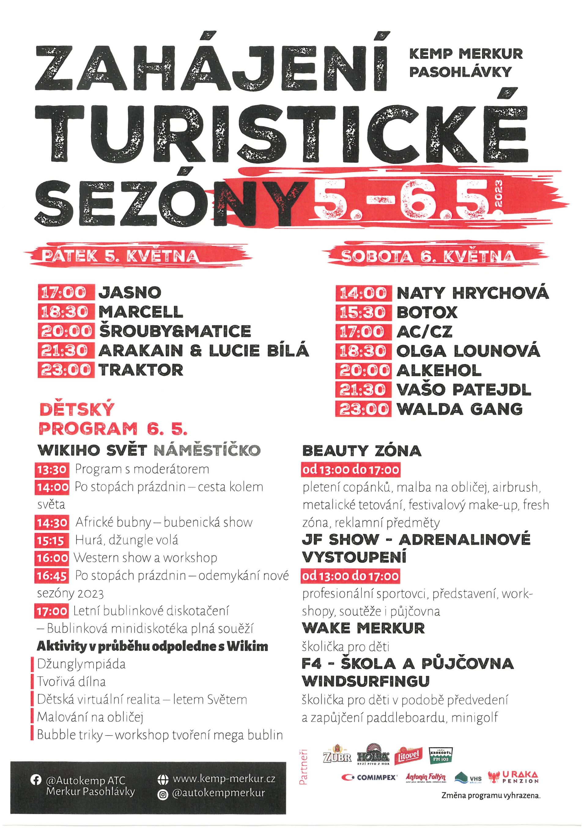 Zahájení turistické sezóny v Kempu Merkur 2023