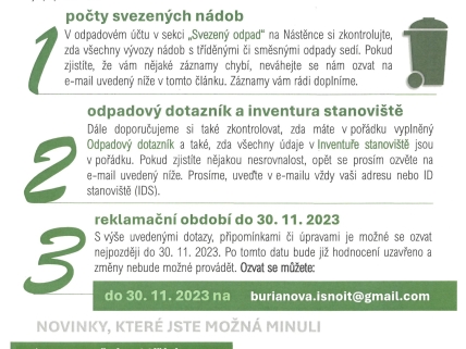 ODPADY - Konec MESOH roku - Co si zkontrolovat?