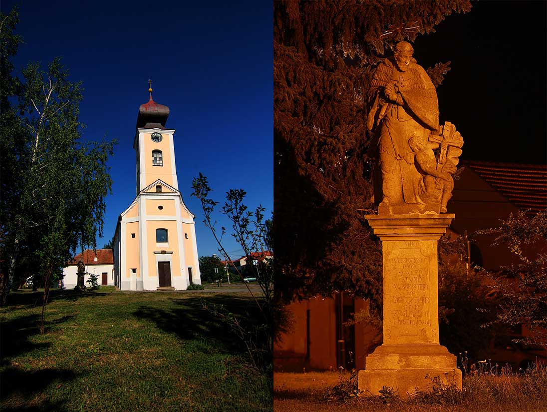 Kostel a socha